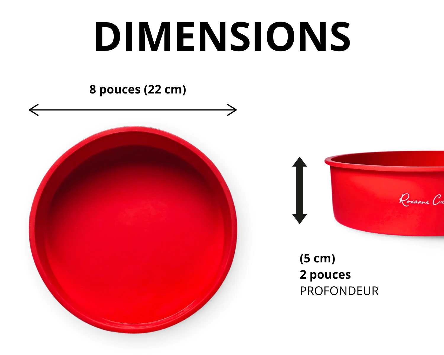 Moule rond en silicone de 8 pouces ROUGE - Image 5